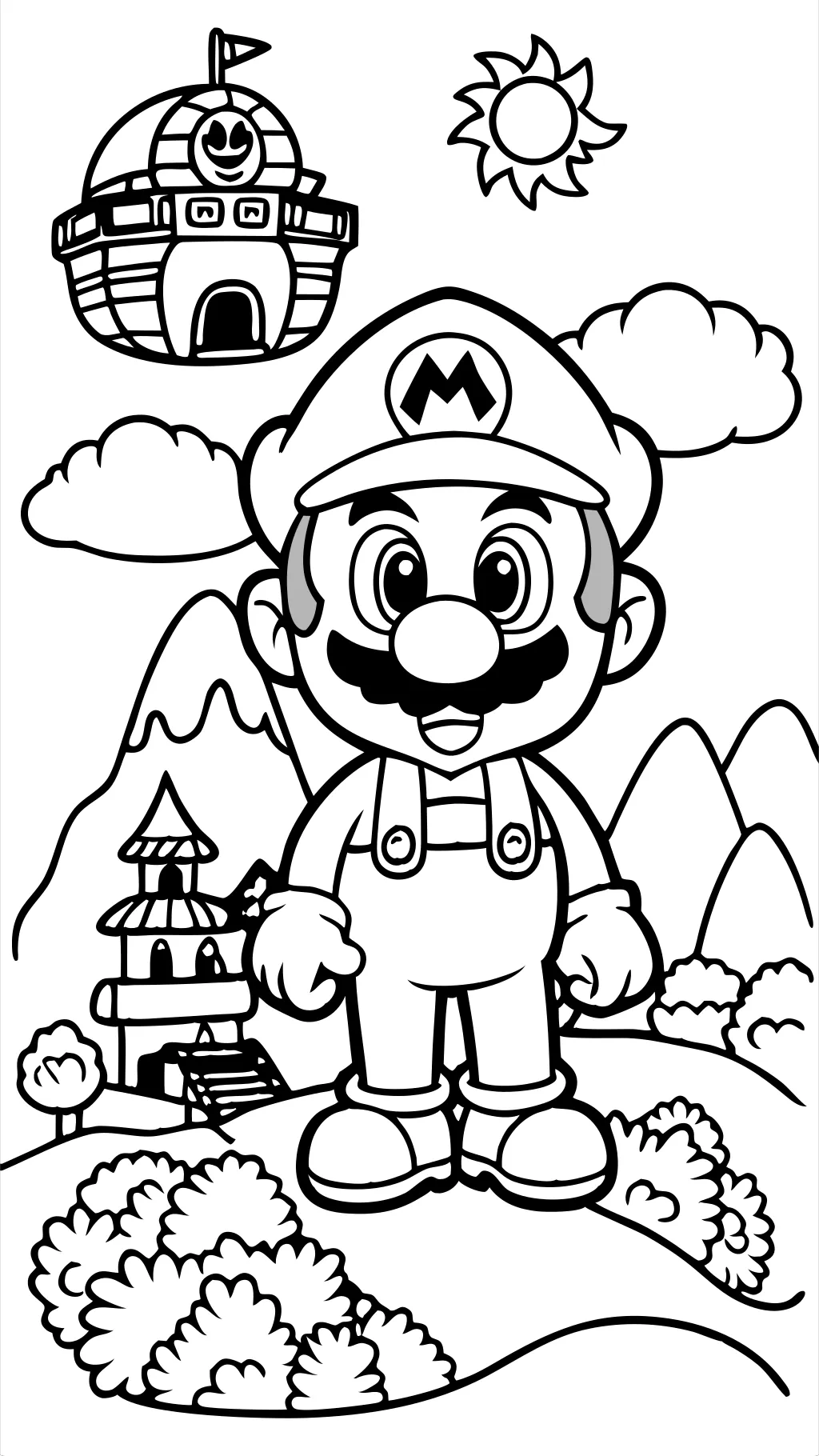 Página para colorear de Super Mario Odyssey